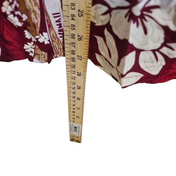 Hawaiian Shirt Red White Floral Print Surf Board Sz Large - Picture 6 of 8